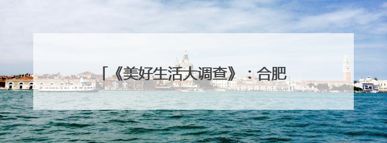 《美好生活大调查》：合肥上榜“美好焕新”典范城市
