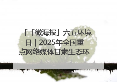 「微海报」六五环境日｜2025年全国重点网络媒体甘肃生态环保行走进兰州新区