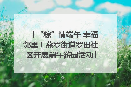 “粽”情端午 幸福邻里！燕罗街道罗田社区开展端午游园活动