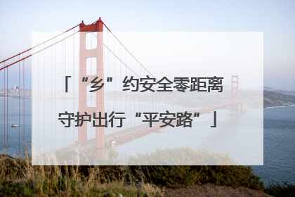“乡”约安全零距离 守护出行“平安路”