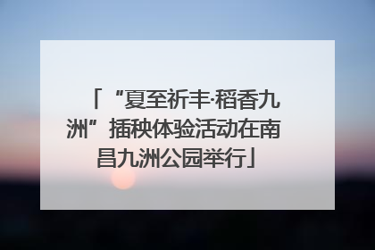 “夏至祈丰·稻香九洲”插秧体验活动在南昌九洲公园举行