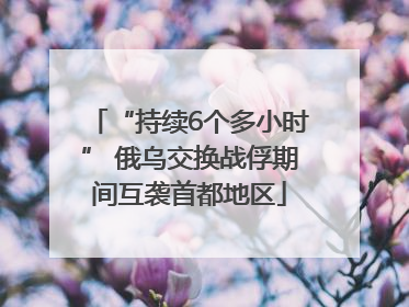 “持续6个多小时” 俄乌交换战俘期间互袭首都地区