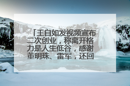 王自如发视频宣布二次创业，称离开格力是人生低谷，感谢董明珠、雷军，还回应了“工资条”：清楚自己要什么……
