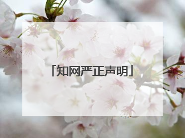知网严正声明