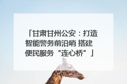 甘肃甘州公安：打造智能警务前沿哨 搭建便民服务“连心桥”