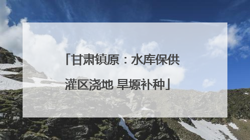 甘肃镇原：水库保供 灌区浇地 旱塬补种