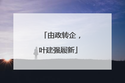由政转企，叶建强履新