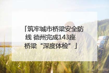 筑牢城市桥梁安全防线 德州完成143座桥梁“深度体检”