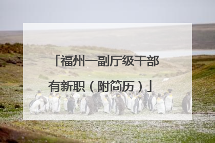 福州一副厅级干部有新职（附简历）