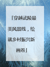 穿越武陵最美风景线，绘就乡村振兴新画卷