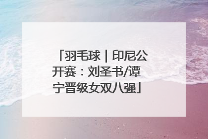 羽毛球｜印尼公开赛：刘圣书/谭宁晋级女双八强