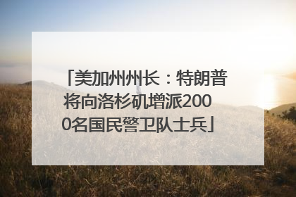 美加州州长：特朗普将向洛杉矶增派2000名国民警卫队士兵