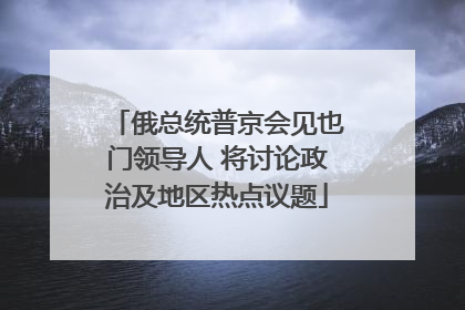 俄总统普京会见也门领导人 将讨论政治及地区热点议题
