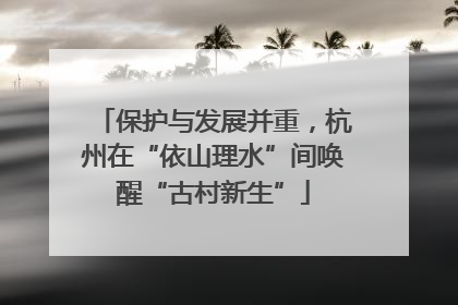 保护与发展并重，杭州在“依山理水”间唤醒“古村新生”