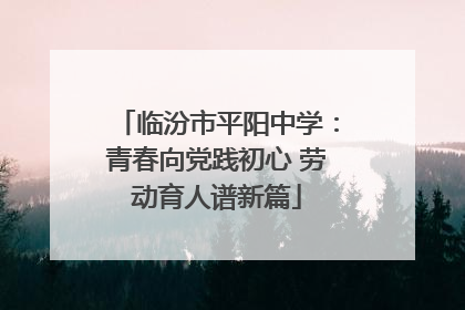临汾市平阳中学：青春向党践初心 劳动育人谱新篇