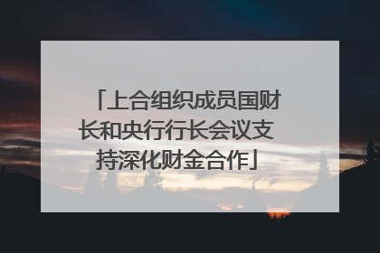 上合组织成员国财长和央行行长会议支持深化财金合作