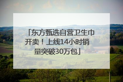 东方甄选自营卫生巾开卖！上线14小时销量突破30万包