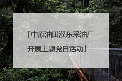 中原油田濮东采油厂开展主题党日活动