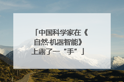 中国科学家在《自然·机器智能》上露了一“手”
