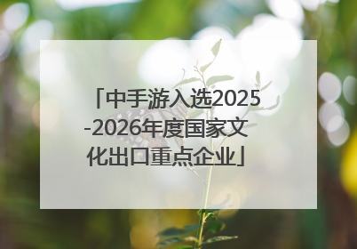 中手游入选2025-2026年度国家文化出口重点企业
