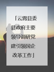 云霄县委县政府主要领导调研党建引领国企改革工作