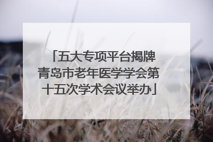 五大专项平台揭牌 青岛市老年医学学会第十五次学术会议举办
