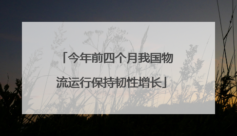 今年前四个月我国物流运行保持韧性增长