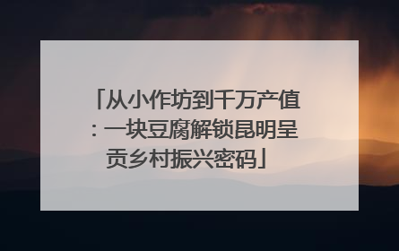 从小作坊到千万产值：一块豆腐解锁昆明呈贡乡村振兴密码