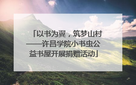 以书为翼，筑梦山村——许昌学院小书虫公益书屋开展捐赠活动