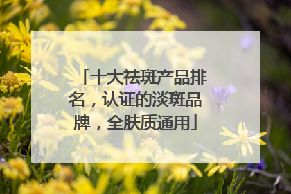 十大祛斑产品排名，认证的淡斑品牌，全肤质通用