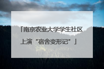 南京农业大学学生社区上演“宿舍变形记”