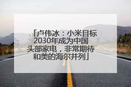 卢伟冰：小米目标2030年成为中国头部家电，非常期待和美的海尔并列