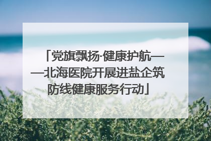 党旗飘扬·健康护航——北海医院开展进盐企筑防线健康服务行动