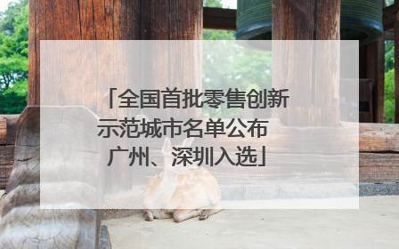 全国首批零售创新示范城市名单公布 广州、深圳入选