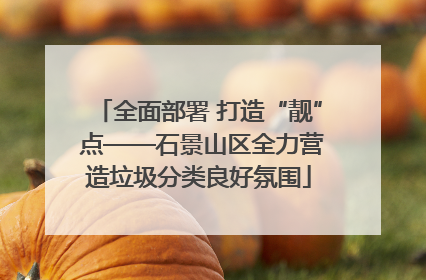 全面部署 打造“靓” 点——石景山区全力营造垃圾分类良好氛围