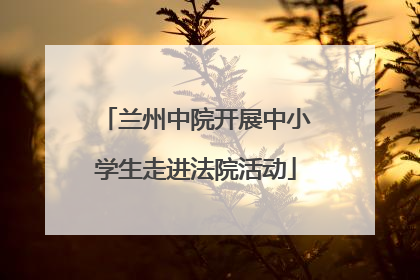 兰州中院开展中小学生走进法院活动