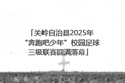 关岭自治县2025年“奔跑吧少年”校园足球三级联赛圆满落幕