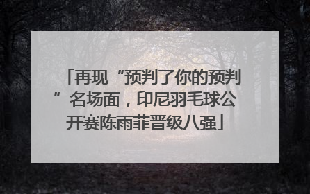 再现“预判了你的预判”名场面，印尼羽毛球公开赛陈雨菲晋级八强