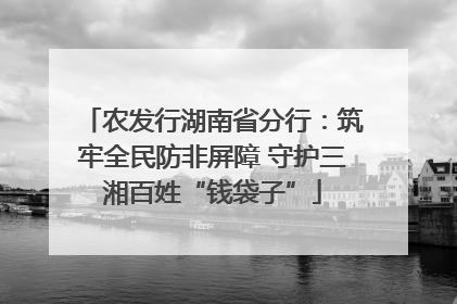 农发行湖南省分行：筑牢全民防非屏障 守护三湘百姓“钱袋子”
