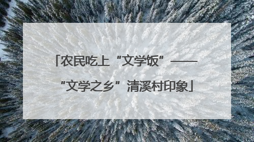 农民吃上“文学饭”——“文学之乡”清溪村印象