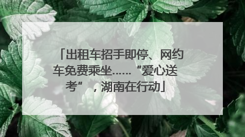 出租车招手即停、网约车免费乘坐……“爱心送考”，湖南在行动