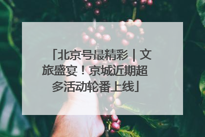 北京号最精彩｜文旅盛宴！京城近期超多活动轮番上线