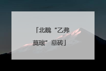 北魏“乙弗莫瓌”墓砖