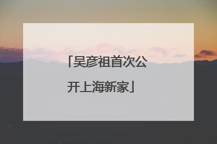 吴彦祖首次公开上海新家