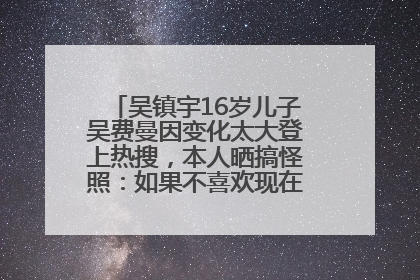 吴镇宇16岁儿子吴费曼因变化太大登上热搜，本人晒搞怪照：如果不喜欢现在的我可以离开