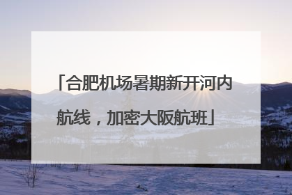 合肥机场暑期新开河内航线，加密大阪航班
