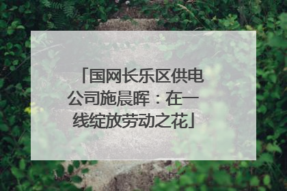 国网长乐区供电公司施晨晖：在一线绽放劳动之花