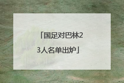 国足对巴林23人名单出炉