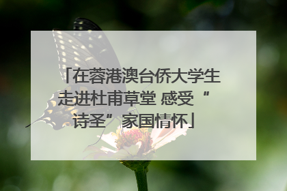 在蓉港澳台侨大学生走进杜甫草堂 感受“诗圣”家国情怀