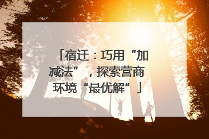 宿迁：巧用“加减法”，探索营商环境“最优解”